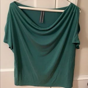 Cold shoulder scoop neck top